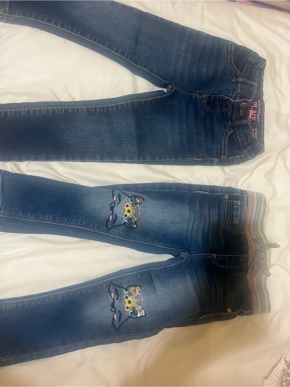 Bundle 2 for $28
Girls' Dark Blue Skinny Jeans with Rainbow Elastic Waistband